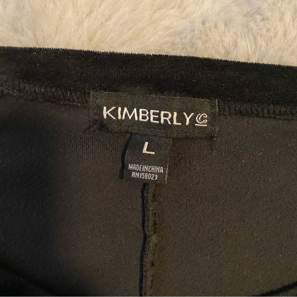 Kimberly Black Suede Sweater Round Neck Long Sleeve Size L - Picture 5 of 6